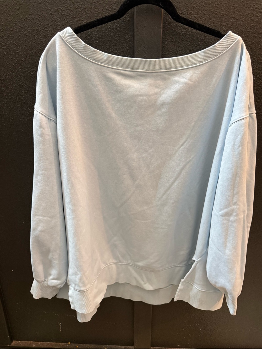 Fabletics Light Blue Cozy Boatneck Sweatshirt